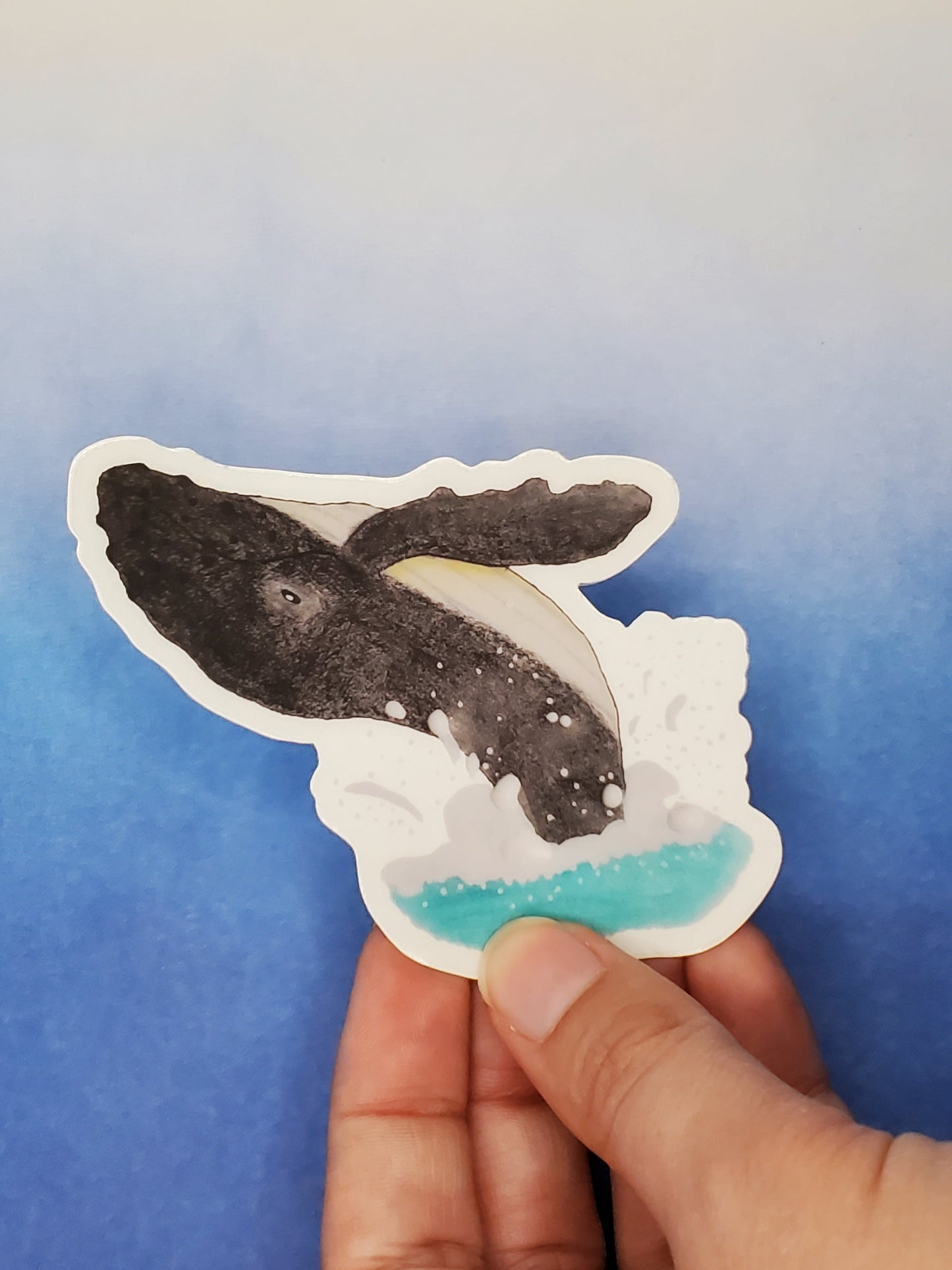 Blue Whale Waterproof Sticker
