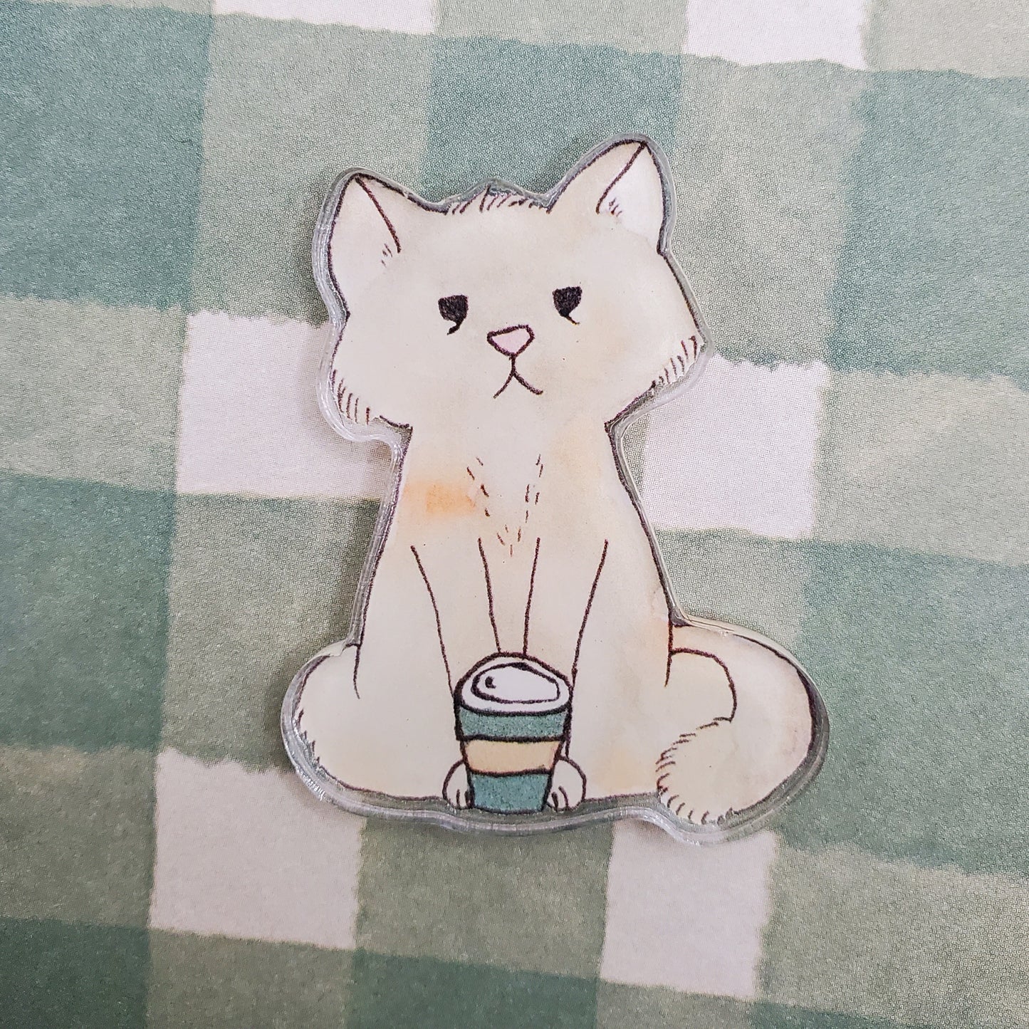 Coffee Cat Acrylic Magnet