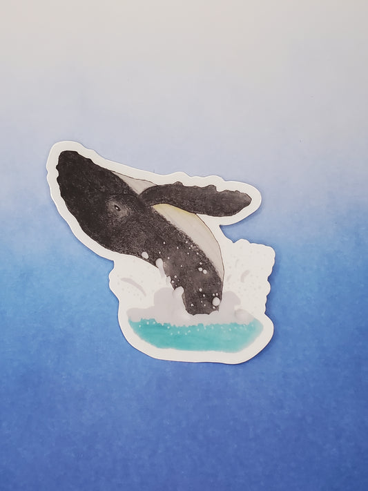 Blue Whale Waterproof Sticker