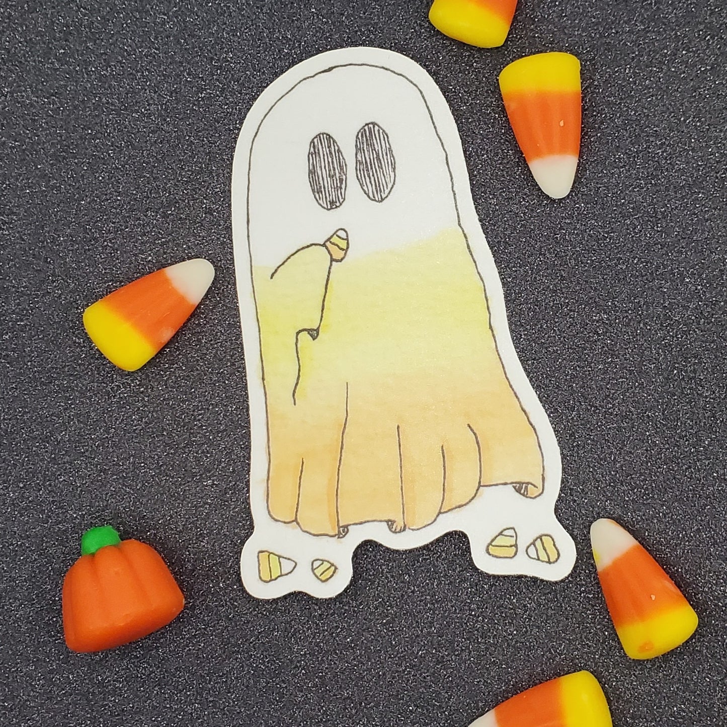 Candy Corn Ghost Waterproof Sticker