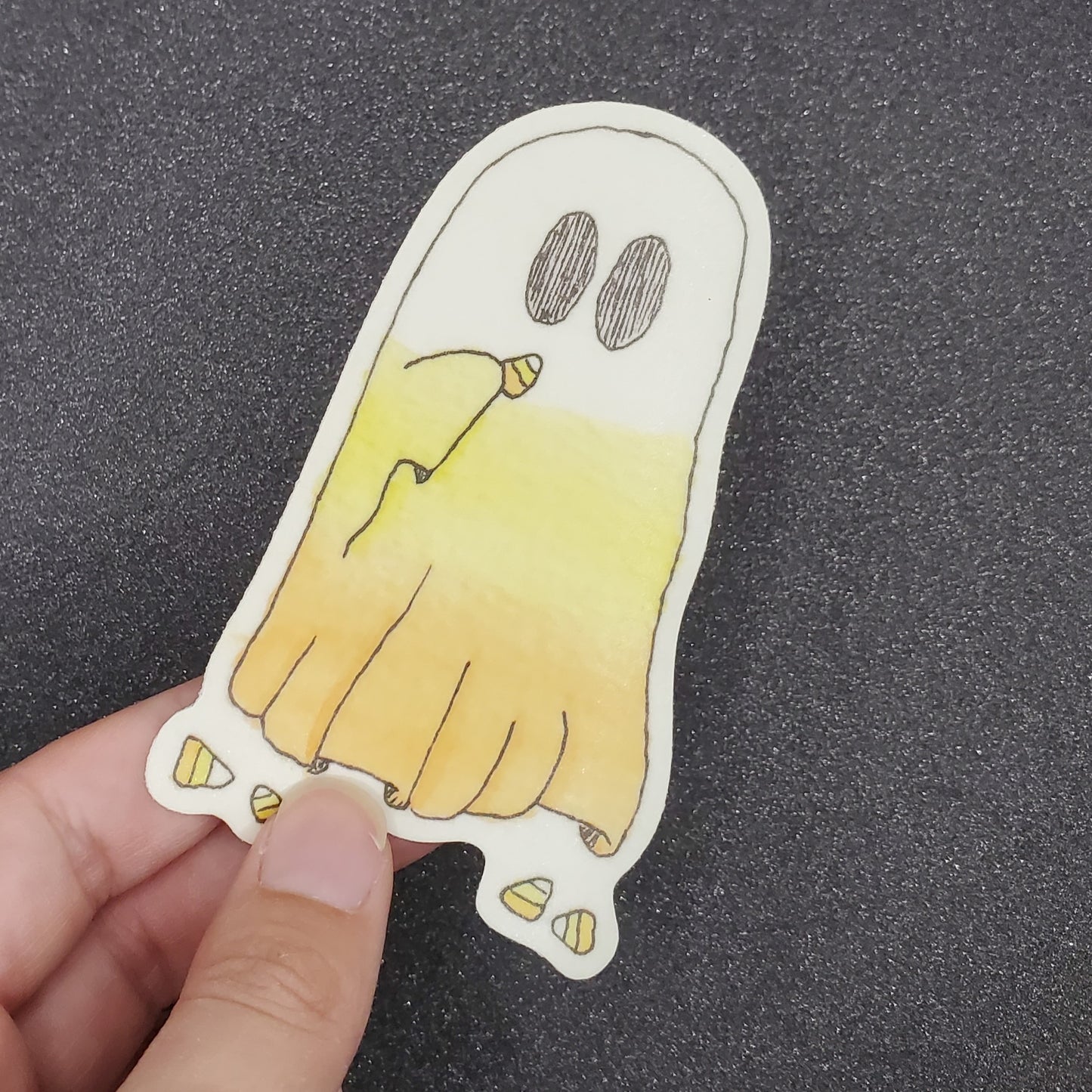 Candy Corn Ghost Waterproof Sticker