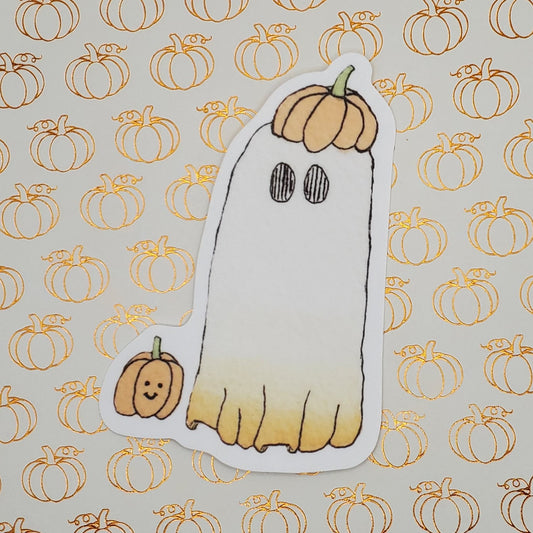 Pumpkin Ghost Waterproof Sticker