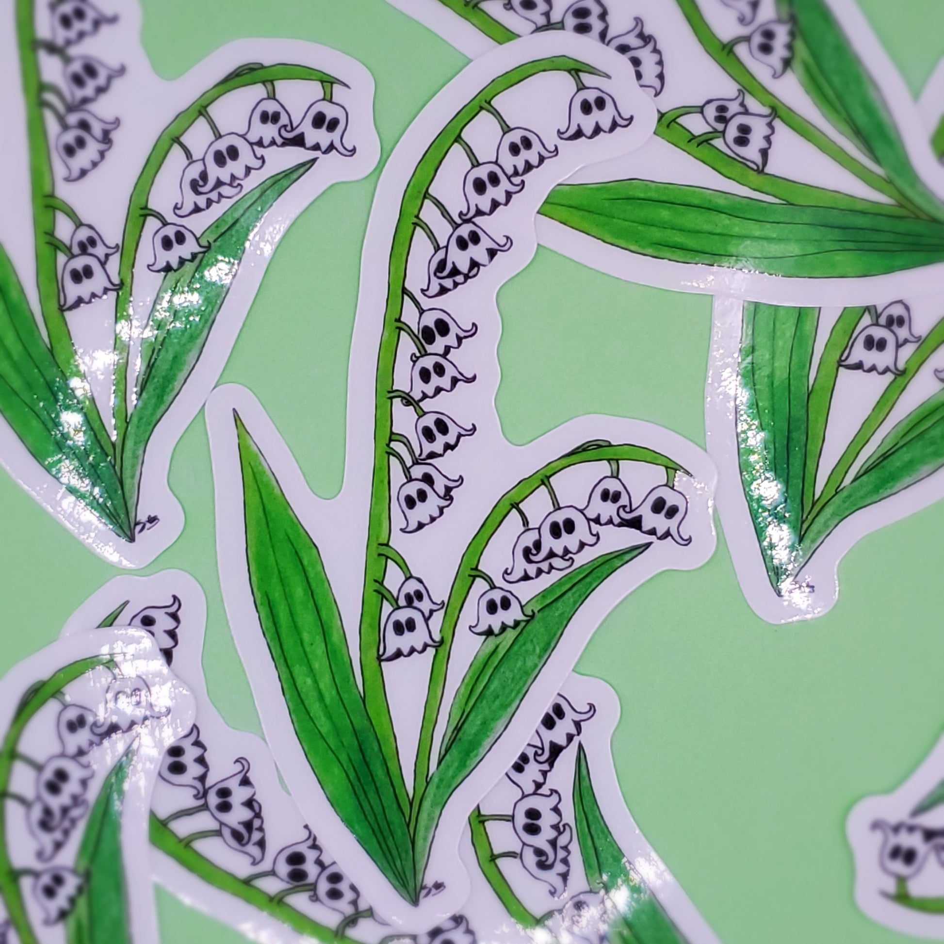 white ghost lily Ghost Lily Waterproof Sticker – Silly Ghost Artworks