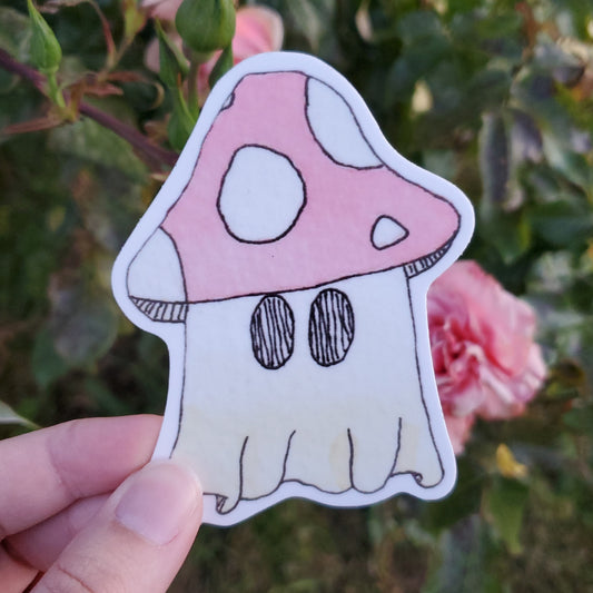 Mushroom Ghost Waterproof Sticker