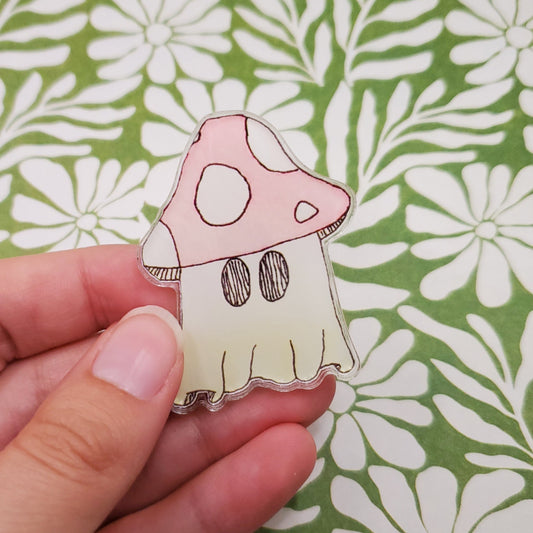 Mushroom Ghost Acrylic Magnet
