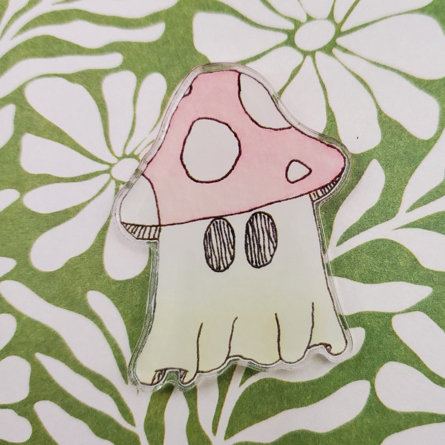Mushroom Ghost Acrylic Magnet