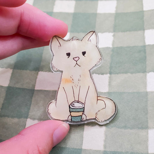 Coffee Cat Acrylic Magnet