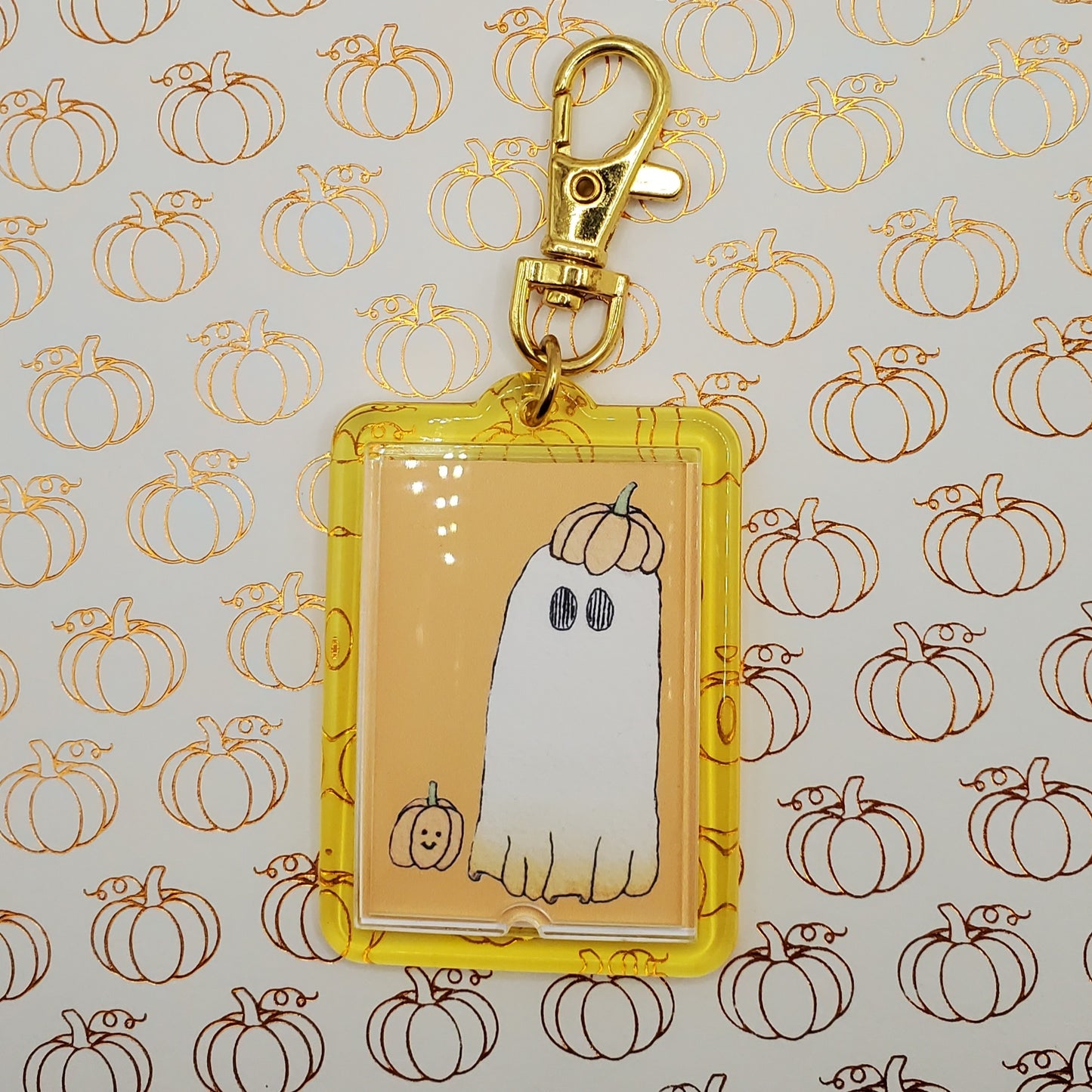 Pumpkin Ghost Keychain