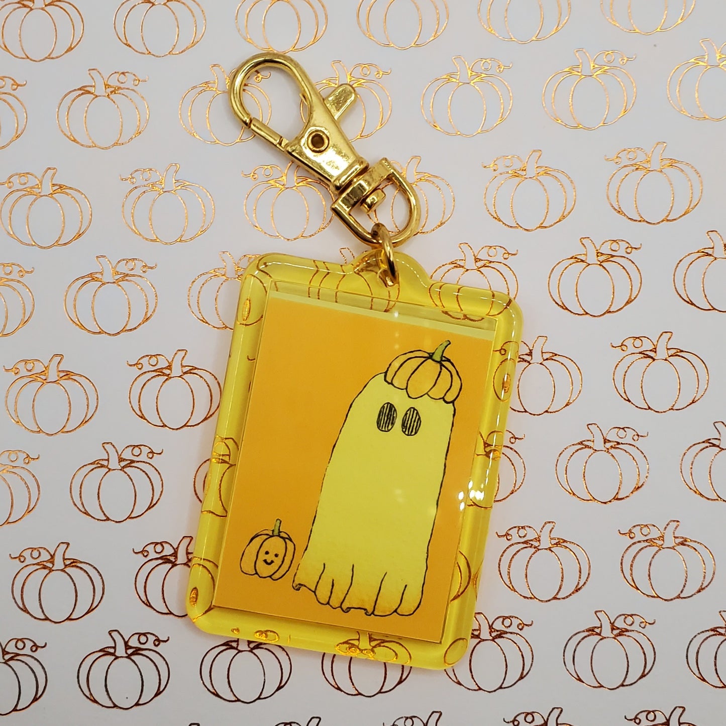 Pumpkin Ghost Keychain