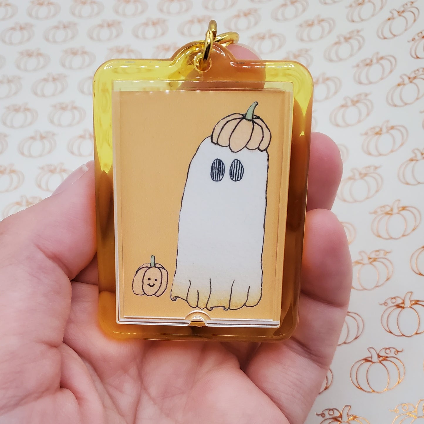 Pumpkin Ghost Keychain
