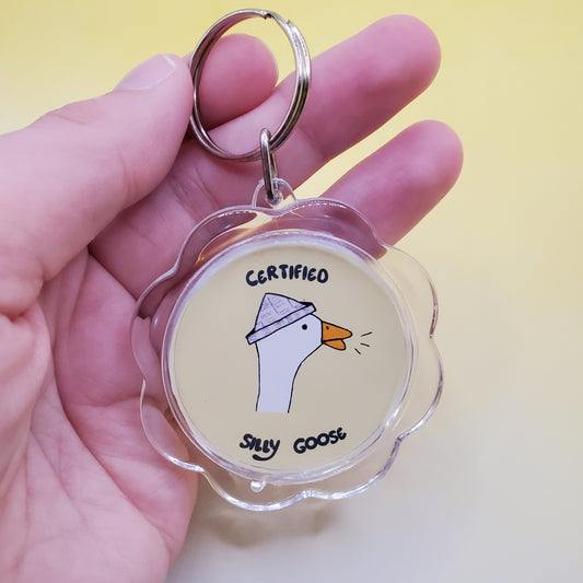 Silly Goose Flower Keychain