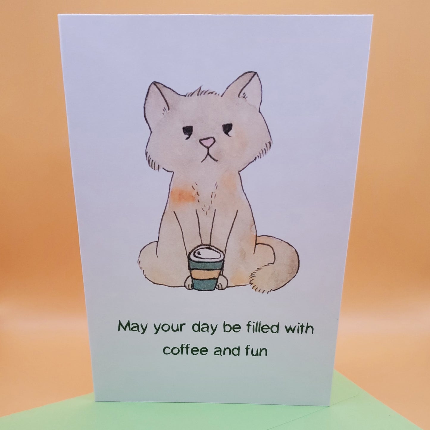 Coffee Cat Greeting Card