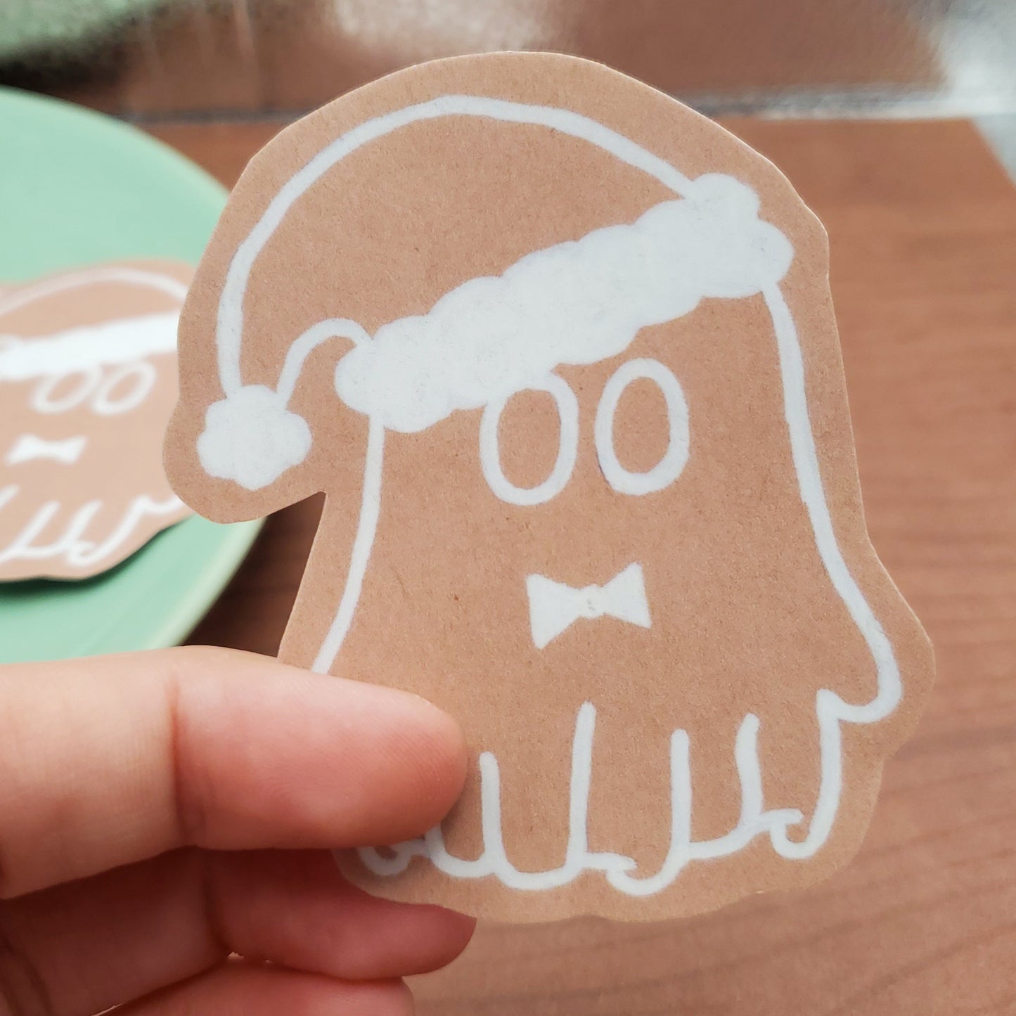 Gingerbread Ghost Waterproof Sticker