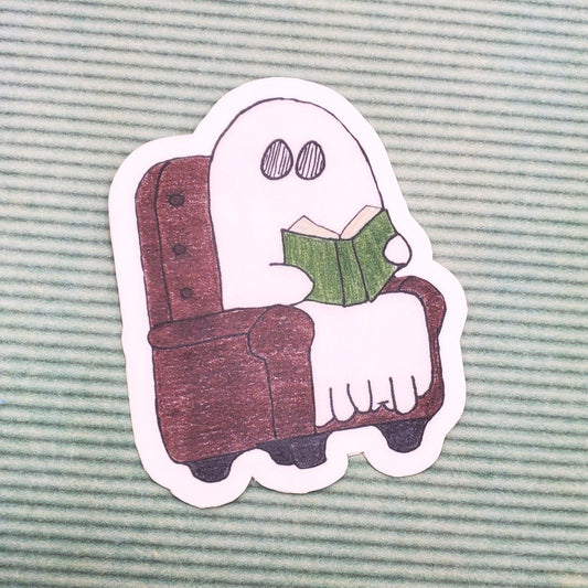 Reading Ghost Waterproof Sticker